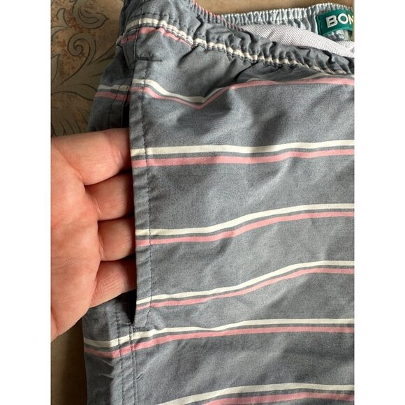 Bonobos Worn Once  Swim Trunks  Nylon Gray Striped Pink Men size L - Picture 4 of 11